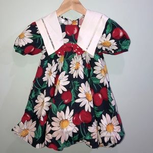 Cherry floral print dress